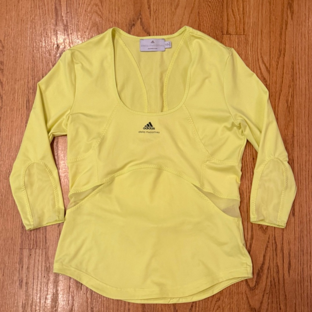 Adidas by Stella McCartney TruePace Long Sleeve Top yellow bright yellow size 8